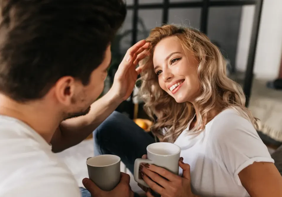 Happy woman after PRP treatment